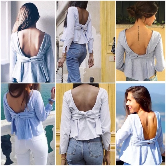 ZARA striped top with low cut back - Picture 4 of 6